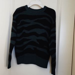 Gap Boys Firest Green Zebra Print Pullover Sweater, Size Large